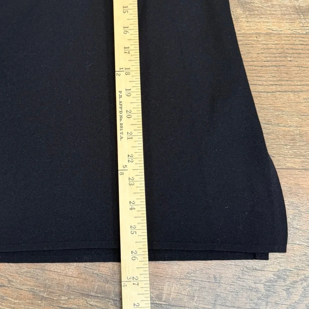 Women's Misook Black Turtleneck‎ Long Sleeve Knit Sweater Size L Side Slit